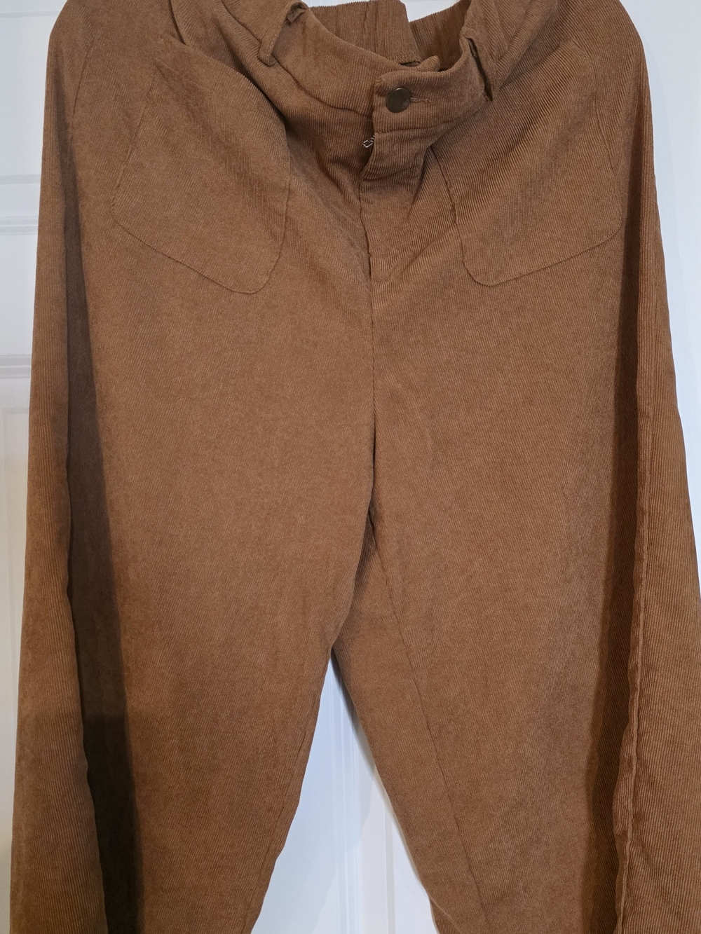 SHEIN Wide Leg Corduroy Pants in Brown